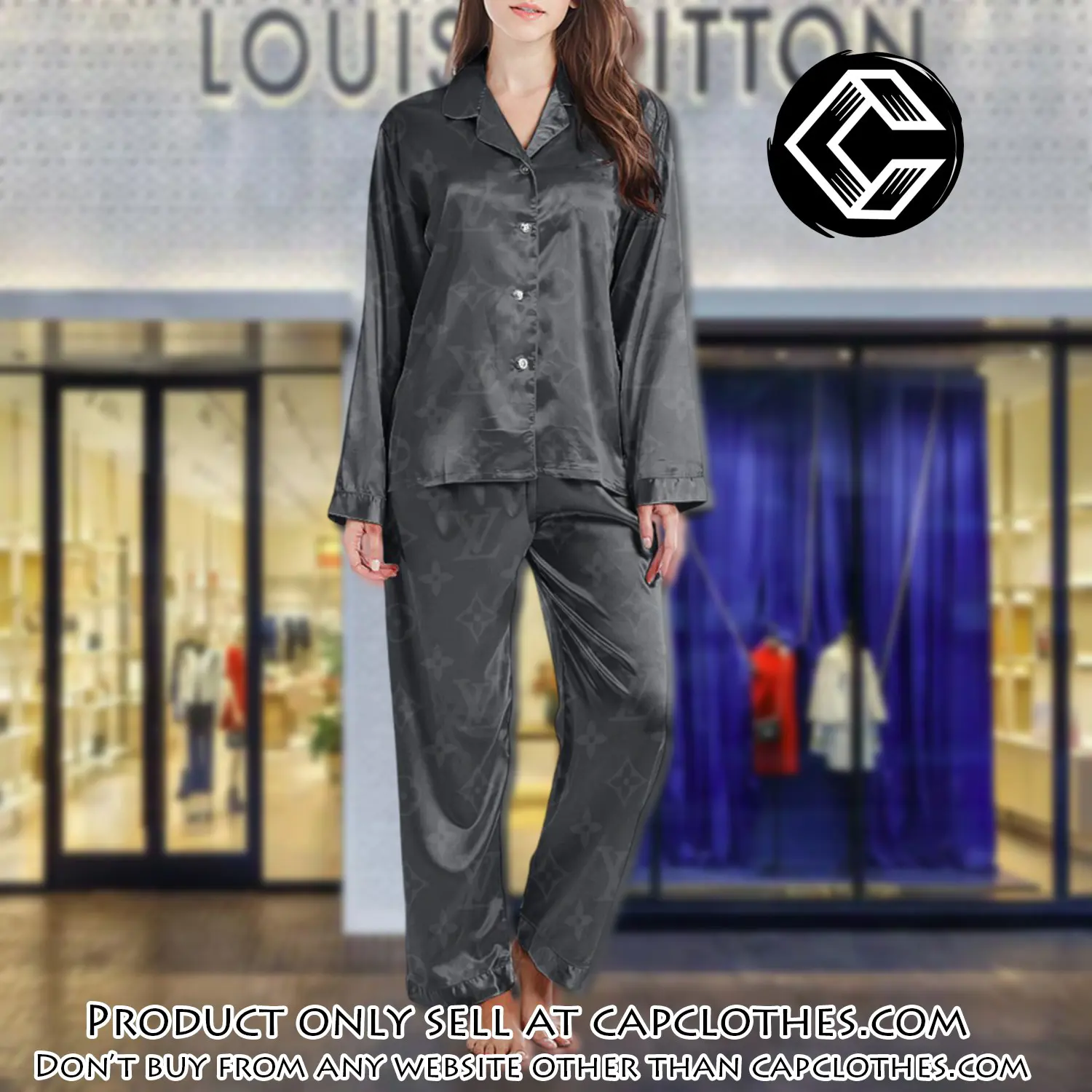 Lv monogram long satin pajama set pjs1016 cc1750013